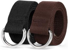 img 4 attached to Double Canvas Sliver Buckle Military BB Black Women's Accessories: Chic and Durable Fashion Must-Haves