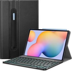 img 4 attached to 🔌 Fintie Keyboard Case for Samsung Galaxy Tab S6 Lite 10.4 inch - 2022/2020 Model, Wireless Bluetooth Keyboard, Black