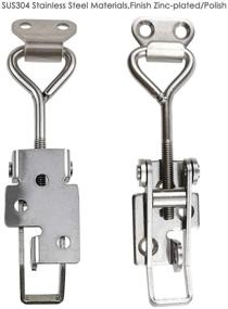 img 2 attached to 🔒 Toggle Catch Latch Lock for Cabinet Boxes - Adjustable Lever Handle Buckle, 2 Pcs (Size 1S, Range: 75-95mm)