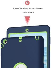 img 1 attached to 📱 Hocase iPad Mini 2/3 Heavy Duty Shockproof Protective Case - Navy Blue/Lime Green