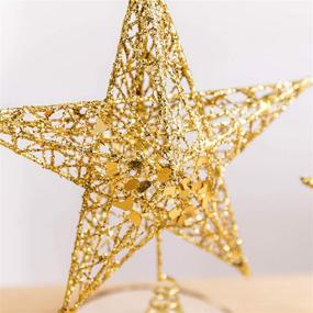 img 1 attached to 🌟 Gold Acronde 10” Christmas Tree Topper Star - Ideal Tree-top Star Christmas Tree Decoration for Indoor Parties and Home Decor