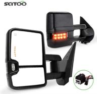 ๐ scitoo towing mirrors compatible for 2007-2014 chevy gmc silverado suburban - pair set mirrors 07-14 power heated signal logo