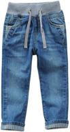 👖 siteng straight fit denim pants with drawstring waistband for little boys, toddlers, and kids logo