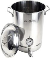 🍻 gasone bs-32 8 gallon stainless steel kettle pot pre drilled 4 pc set 32 quart tri ply bottom: complete home brewing kit with lid, thermometer, and ball valve spigot logo