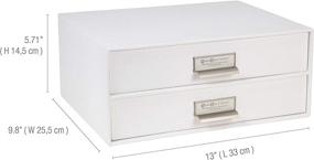 img 2 attached to 🗄️ Bigso Birger 2-Drawer Fiberboard Document Letter Box - Organize with Label Frames (White, 5.7 x 13 x 9.8 in)