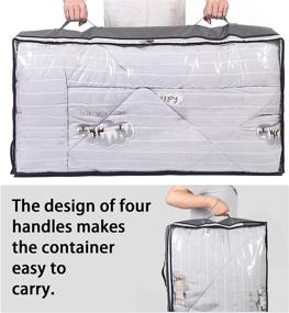 img 1 attached to Vieshful 3 Pack Underbed Storage Bags: 75L Foldable Clothes Bag for Large Capacity Storage - Clear Window, Reinforced Handles, Zippered Organizer - Non-Woven Material for Comforters, Blankets, Bedding