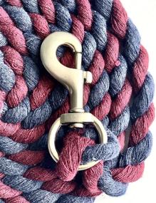 img 1 attached to Majestic Ally Pack: Quality 10 Foot Solid Cotton Lead Rope for Horses & Livestock - Handmade, Soft Feel, Durable Snap Bolt - Navy/Burgundy