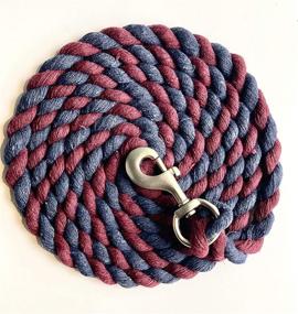 img 2 attached to Majestic Ally Pack: Quality 10 Foot Solid Cotton Lead Rope for Horses & Livestock - Handmade, Soft Feel, Durable Snap Bolt - Navy/Burgundy