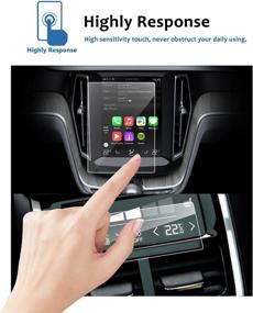 img 2 attached to 📱 LFOTPP 2PCS Car Navigation and Air Conditioning Display Screen Protector for 2018-2020 Volvo XC60