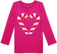 🍭 christmas candy cane heart gift girls long sleeve toddler fitted t-shirt logo