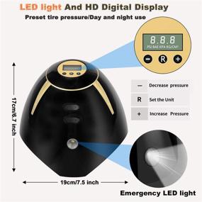img 3 attached to 🚗 ВЛОЖИЛРИ Портативный автомобильный насос для накачивания шин: 12V постоянного тока, цифровой насос для автомобильных шин, функция автоотключения, давление до 150 фунтов на квадратный дюйм с аварийным светодиодным освещением – идеально подходит для автомобилей, мотоциклов, велосипедов, баскетбола и многого другого!