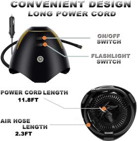 img 2 attached to 🚗 ВЛОЖИЛРИ Портативный автомобильный насос для накачивания шин: 12V постоянного тока, цифровой насос для автомобильных шин, функция автоотключения, давление до 150 фунтов на квадратный дюйм с аварийным светодиодным освещением – идеально подходит для автомобилей, мотоциклов, велосипедов, баскетбола и многого другого!