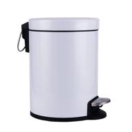 magdisc bathroom trash can: small, soft close lid, foot pedal, stainless steel, 5l/1.3 gallon white logo