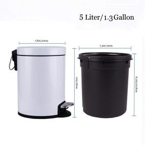 img 2 attached to Magdisc Bathroom Trash Can: Small, Soft Close Lid, Foot Pedal, Stainless Steel, 5L/1.3 Gallon White