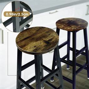 img 1 attached to 🪑 Rustic Brown Backless Round Bar Stools Set - Vintage Style, Easy Assembly for Kitchen Counter - Pack of 2