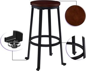 img 3 attached to 🪑 KOZYSPHERE Set of 2 Dark Brown Bar Stools, 29 Inch Counter Height Bar Chairs for Kitchen, Easy Assembly, Adjustable Feet