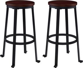 img 4 attached to 🪑 KOZYSPHERE Set of 2 Dark Brown Bar Stools, 29 Inch Counter Height Bar Chairs for Kitchen, Easy Assembly, Adjustable Feet