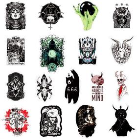 img 3 attached to Gothic Punk Waterproof Laptop Stickers: Witch Skull Horror Decals 🖤 for Water Bottles, Hydroflasks, Computer, Phone, Bicycle - Pack of 50