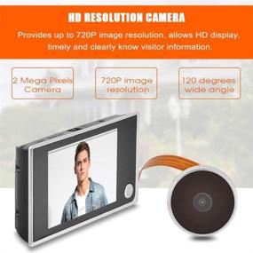 img 2 attached to 📷 3.5-Inch LCD HD Screen Peephole Viewer Digital Door Eye Viewer Camera with 480 x 320P Image Resolution and 120 Degree Wide Angle - Advanced Home Security System