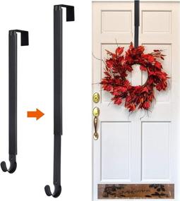 img 4 attached to 🚪 Kederwa Adjustable Door Wreath Hanger | Metal Hooks for Wreaths from 14.9-25 Inch | Ideal for Halloween, Fall, Christmas, Thanksgiving Decor