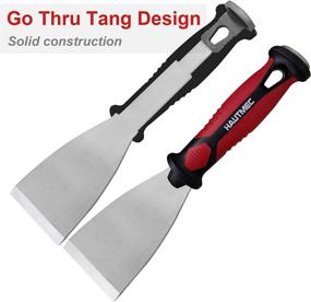 img 3 attached to 🖌️ HAUTMEC Professional 7-in-1 Painter's Tool: Ergonomic Handheld Chisel Scraper with Heavy Duty Stainless Steel Blade, Hammer End - HT0049-PT