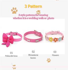 img 3 attached to 🌸 Set of 3 Pink Dog Collars for Girl Puppies - Small Dog Collars Necklace - XS Dog Collars for Girl - Cat Collars for Girl Cats - Pet Collar for Puppies (XS, 3PC)