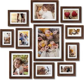 img 4 attached to Versatile 11-Piece Collage Photo Frames Set: Wall 🖼️ & Tabletop Display in Various Sizes (4x6, 5x7, 8x10, 11x14)