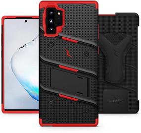 img 3 attached to ZIZO Bolt Series for Samsung Galaxy Note 10 Plus Case - Heavy-Duty Military-Grade Drop Protection with Kickstand, Belt Clip Holster, and Lanyard (Black/Red)