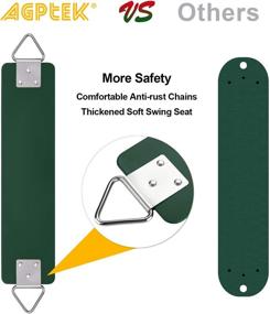 img 2 attached to 🏞️ Green Swing Set with Anti-Rust Chains, 660lb Capacity, Thermoplastic Coated Seat, Cushion Accessories and Snap Hooks for Outdoors, Playground, Jungle & Gym - AGPTEK