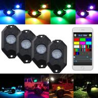 💡 enhance your ride with willpower led rgb rock light kits: bluetooth controlled, timed & music sync, perfect for jeep off road trucks car atv suv boat (4 pods) logo