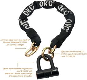 img 2 attached to 🔒 High-Quality Bike Chain Lock Motorcycle - Heavy-Duty 3.9ft, 10lbs Lock Combo with 12mm Chain and 16mm Disc Lock Security - Ideal for Bicycles, Mopeds, Scooters, and Motorcycles