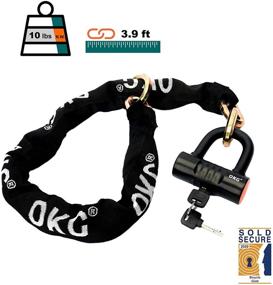 img 3 attached to 🔒 High-Quality Bike Chain Lock Motorcycle - Heavy-Duty 3.9ft, 10lbs Lock Combo with 12mm Chain and 16mm Disc Lock Security - Ideal for Bicycles, Mopeds, Scooters, and Motorcycles