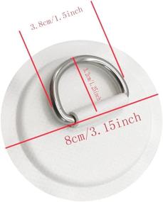 img 2 attached to 🛶 Inflatable Boat Canoe Raft D Rings - Set of 4 Stainless Steel D-Ring Patches for PVC Dinghy, Kayak, Surfboard, Paddle Board