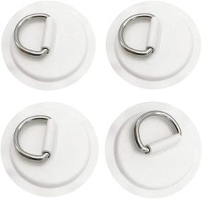 img 4 attached to 🛶 Inflatable Boat Canoe Raft D Rings - Set of 4 Stainless Steel D-Ring Patches for PVC Dinghy, Kayak, Surfboard, Paddle Board