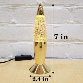 img 3 attached to 🚀 Enhance Your Space with LALA LAMP's Mini Gold Glitter Rocket Lava Lamp - USB Powered, Psychedelic Snow Globe Effect, Exclusive Safety USB Cord