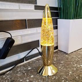 img 1 attached to 🚀 Enhance Your Space with LALA LAMP's Mini Gold Glitter Rocket Lava Lamp - USB Powered, Psychedelic Snow Globe Effect, Exclusive Safety USB Cord