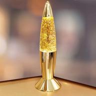 🚀 enhance your space with lala lamp's mini gold glitter rocket lava lamp - usb powered, psychedelic snow globe effect, exclusive safety usb cord logo