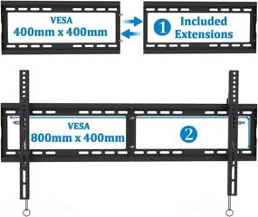 img 1 attached to 📺 Juststone Tilting TV Wall Mount Bracket for 40-90 Inch Flat Large Screen TVs - Low Profile, Fits 16-24 Inch Wood Studs, Max VESA 800x400mm, Up to 165 LBS Capacity