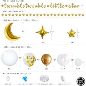 img 1 attached to Gender Neutral Twinkle Twinkle Little Star Baby Shower Decorations with Balloon Garland Arch Kit, Light Gold Moon and Star Balloons, Wedding Decor, Gender Reveal Backdrop - Sweet Baby Co.