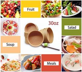 img 1 attached to 🍲 80 Pcs 30 Oz Large Paper Bowls: Bulk Disposable Soup Bowls for Hot/Cold Food, Plastic-Free Party Supplies