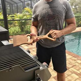 img 1 attached to 🔥 GrillSafe Grillmaster Premium-Grade Wooden Grill Scrapers & BBQ Grill Cleaner: Non-Wire Grill Brush Creates Custom Grooves, Seasoning and Cleans for Top & Side Grates