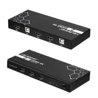 🔁 hdmi квм переключатель: 2 порта usb для общего использования, uhd 4k usb переключатель - подключите 2 компьютера к 1 монитору, совместно используйте клавиатуру, мышь, принтер (включает 2 hdmi и 2 usb кабеля) логотип