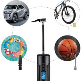 img 1 attached to Ultimate Portable Cordless Tire Pump: Newest Electric Air Compressor Inflator with 150PSI, 3000mAh Battery, and Digital LED Light for Bike, Motorcycle, Balls, Swim Rings