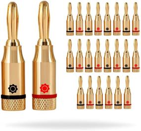 img 2 attached to 🔌 Enhance Your Audio Experience with InstallGear Gold Banana Plug Connectors - 24-Pack (12 Red, 12 Black)