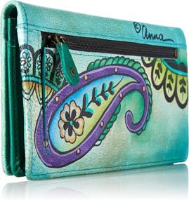 img 3 attached to 🌺 Anna Anuschka Leather Painted Tropical Handbags & Wallets for Women