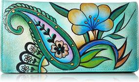 img 4 attached to 🌺 Anna Anuschka Leather Painted Tropical Handbags & Wallets for Women