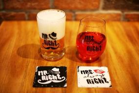 img 1 attached to 🍻 The Mediaholics Mr. Right and Mrs. Always Right - Beer and Wine Glass Combo with Coaster Set - Perfect Wedding Engagement Housewarming Couples Gift - Funny Novelty Present in a Gift Box