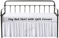 🛏️ dust ruffle bed skirt with split corners for day beds - three side coverage, easy fit, made with brushed microfiber - twin size 16" - color: white logo