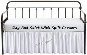 img 3 attached to 🛏️ Dust Ruffle Bed Skirt with Split Corners for Day Beds - Three Side Coverage, Easy Fit, Made with Brushed Microfiber - Twin Size 16" - Color: White