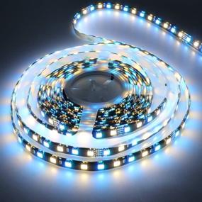 img 3 attached to Waterproof RGBWW LED Strip Lights - 24V DC, 360LEDs, 5M Black PCB, Silicone Coating - Indoor Decoration Lighting